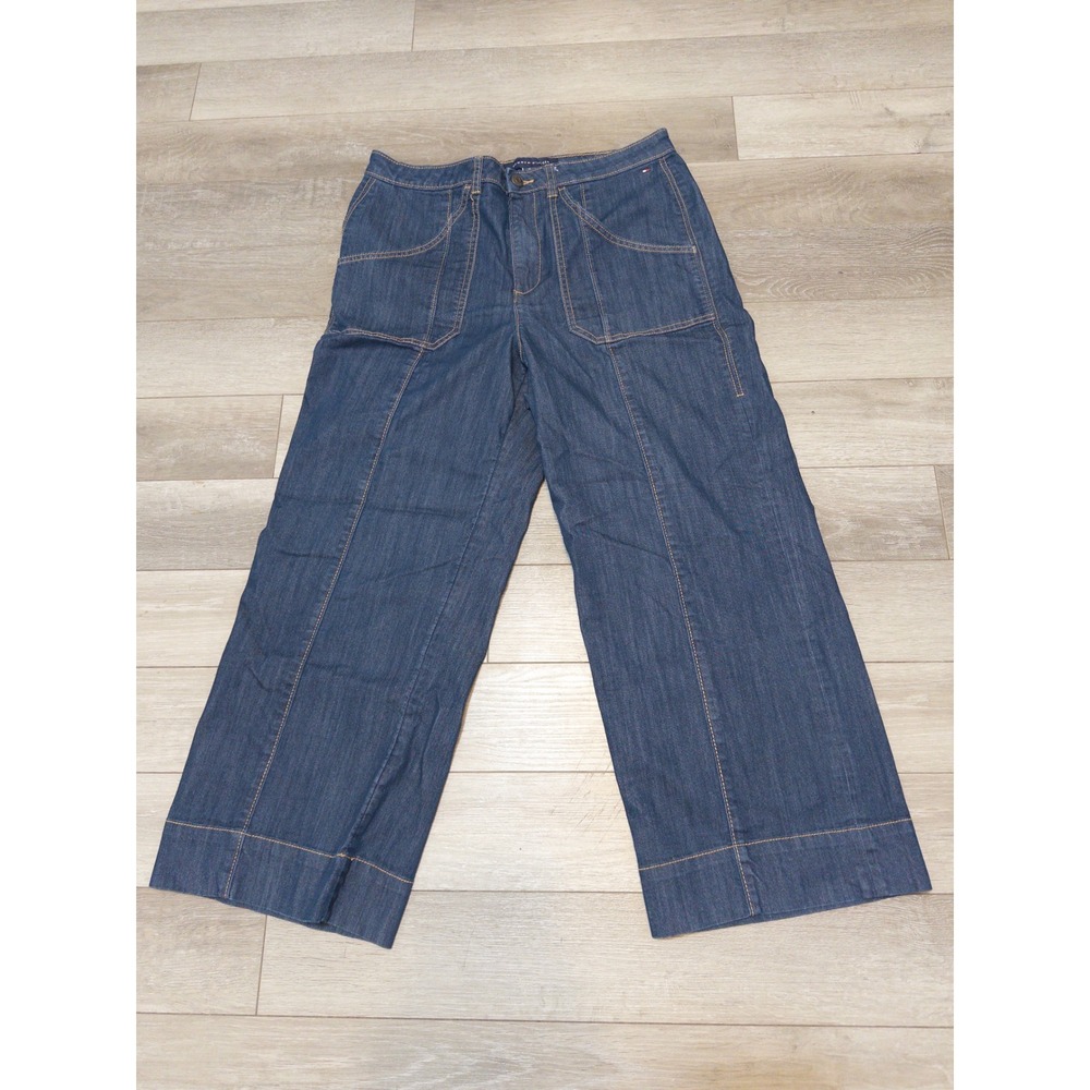 Tommy Hilfiger Lightweight Wide‎ Leg Jeans Chambray Carpenter Pants Womens 10